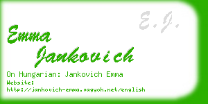 emma jankovich business card
